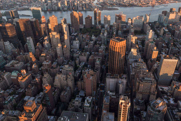 istock sunset in New York from the Empire State Building 1202703629