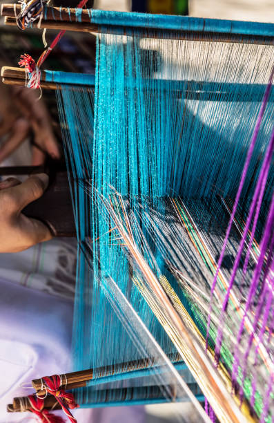 istock traditional hand weaving loom 1202711095