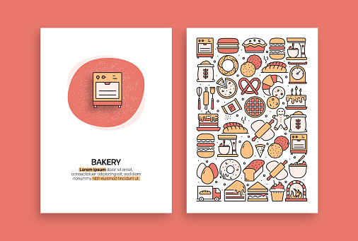 Bakery and Patisserie Related Design. Modern Vector Templates for Brochure, Cover, Flyer and Annual Report.
