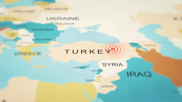 turkije aardbeving seis, turkije kaart (oost-anatolië) - earthquake turkey stockfoto's en -beelden