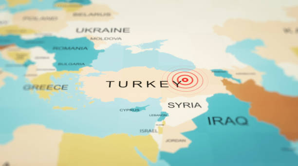 onda de terremotos da turquia, mapa da turquia (anatólia oriental) - natural pattern audio - fotografias e filmes do acervo