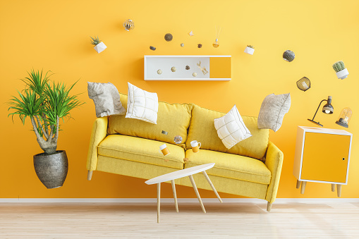 Zero Gravity Yellow Living Room