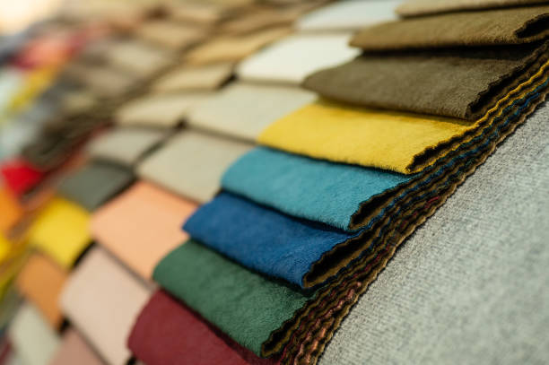 istock Upholstery fabric samples. Fabric for a furniture upholstery 1202725386