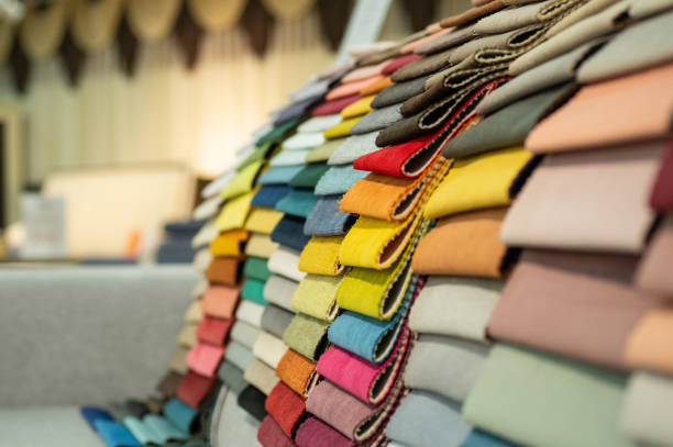 istock Upholstery fabric samples. Fabric for a furniture upholstery 1202725405