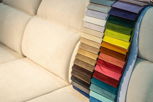 istock Upholstery fabric samples. Fabric for a furniture upholstery 1202725480