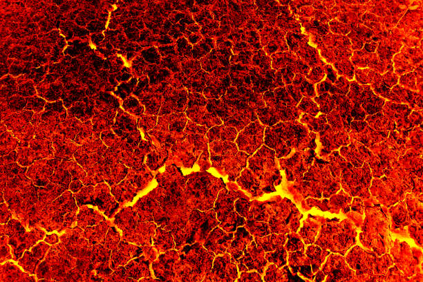 istock The lava drought in dry ground, Concept lava drought. 1202729662