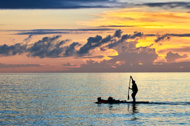 istock Silhouette of a couple on paddle board on Boracay 1202733112