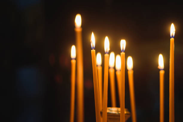 istock Candles in orthodox church 1202733964
