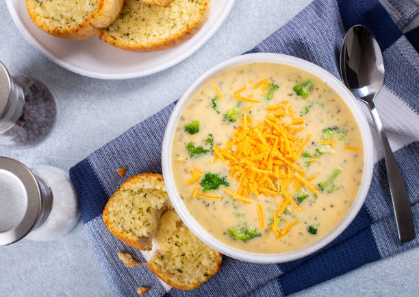 istock Bowl of Creamy Broccoli Cheddar Cheese Soup 1202734235
