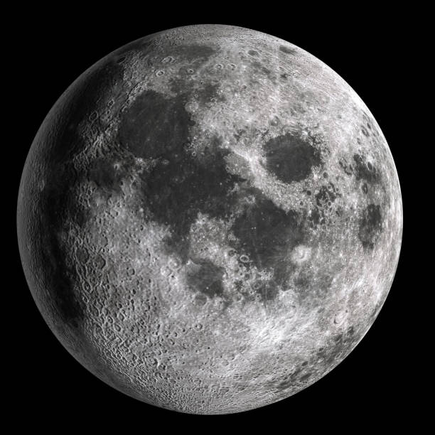 istock Full moon in high resolution isolated on black background. 1202735017