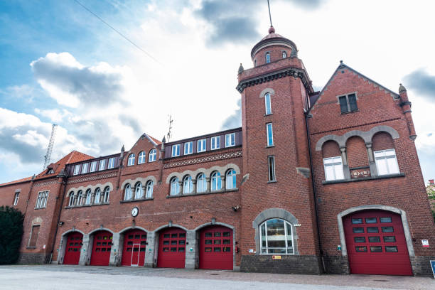 istock Fire station with red doors in Malmo, Sweden 1202735655
