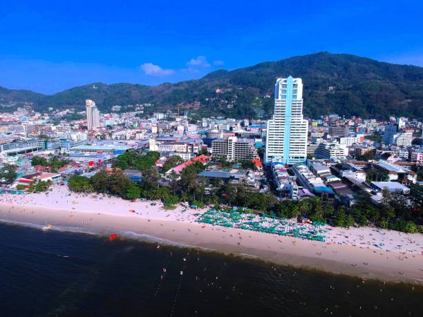 istock Panoramic aerial View of Patong Beach 1202738117