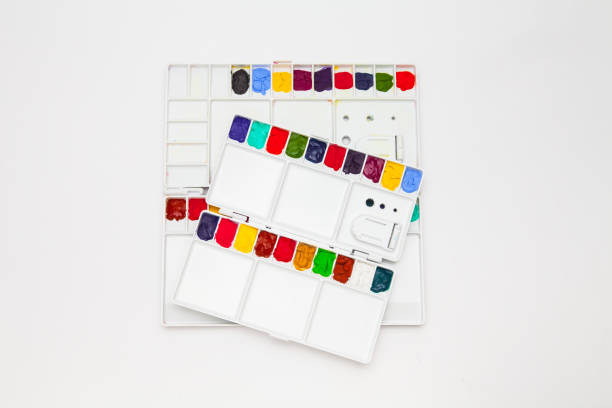 istock Painting pallet isolated on white 1202749109
