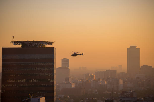 istock Mexico City helicopter with landing area 1202753440