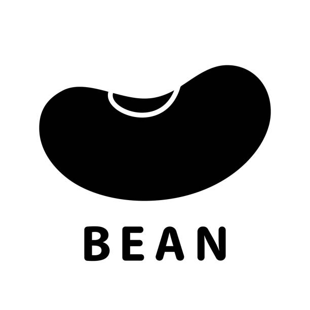 illustrazioni stock, clip art, cartoni animati e icone di tendenza di icona di ritaglio silhouette bean - green bean isolated food white background