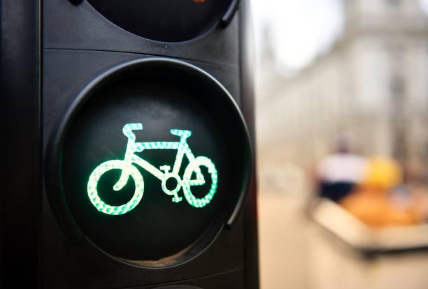 istock green traffic light sign for bikers 1202758667