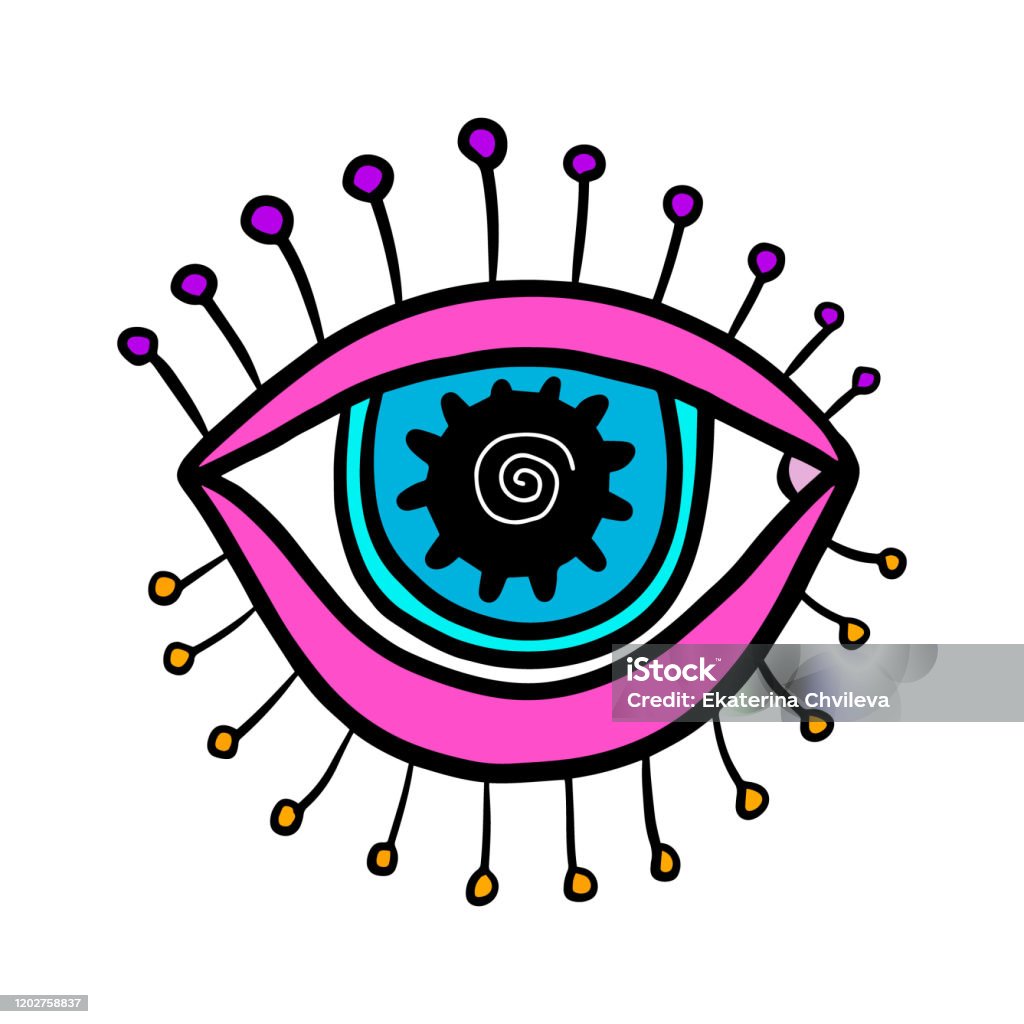 Mắt Ảo Giác Màu Xanh Hồng Trong Hình Ảnh Logo Theo Phong Cách ...