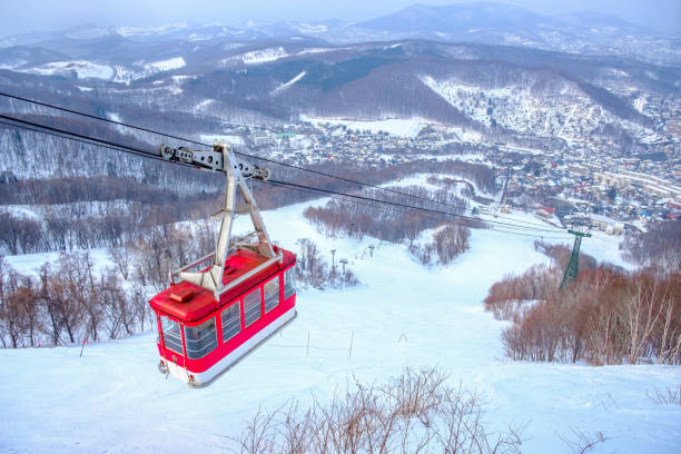 Tenguyama ropeway transportation in winter