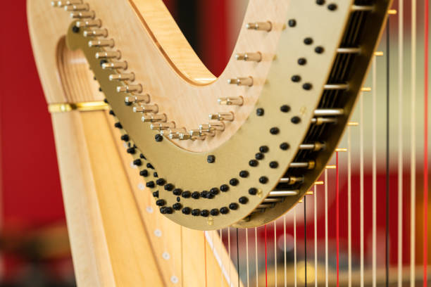 istock beautiful classical harp, musical instrument 1202759197
