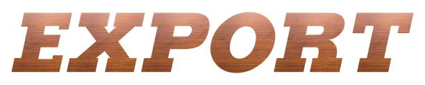 istock EXPORT word with brown wooden texture on white background. 1202762824