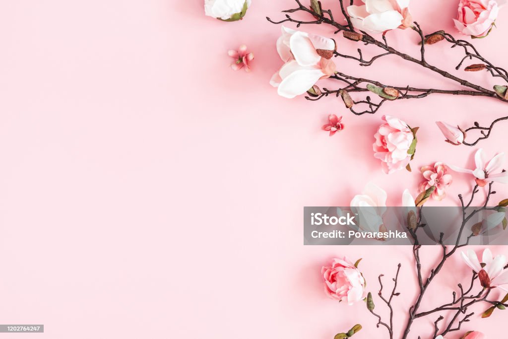 Composición De Flores Marco Hecho De Flores Rosas Sobre Fondo Rosa Pastel Día De San Valentín Día De Las Madres Concepto Del Día De La Mujer Plano Vista Superior Espacio De Copia Composición De Flores Marco Hecho De Flores Rosas Sobre Fondo Rosa Pastel Día De San Valentín Día De Las Madres Concepto Del Día De La Mujer Plano Vista Superior Espacio De Copia