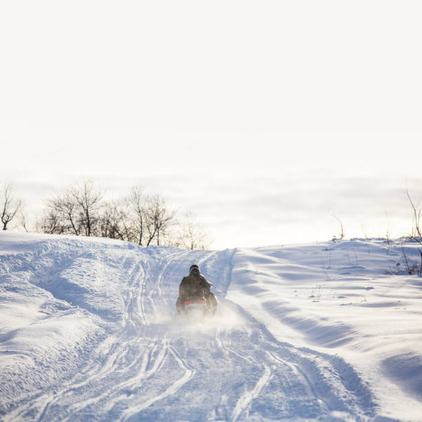 istock Driving snowmobile in Colorado, USA 1202765345