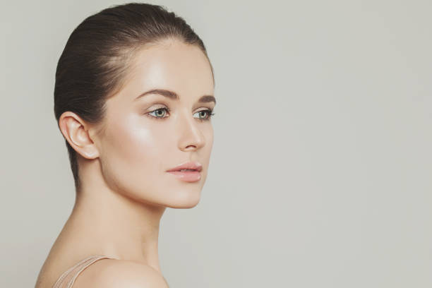 istock Nice woman face close up, studio portrait 1202766602