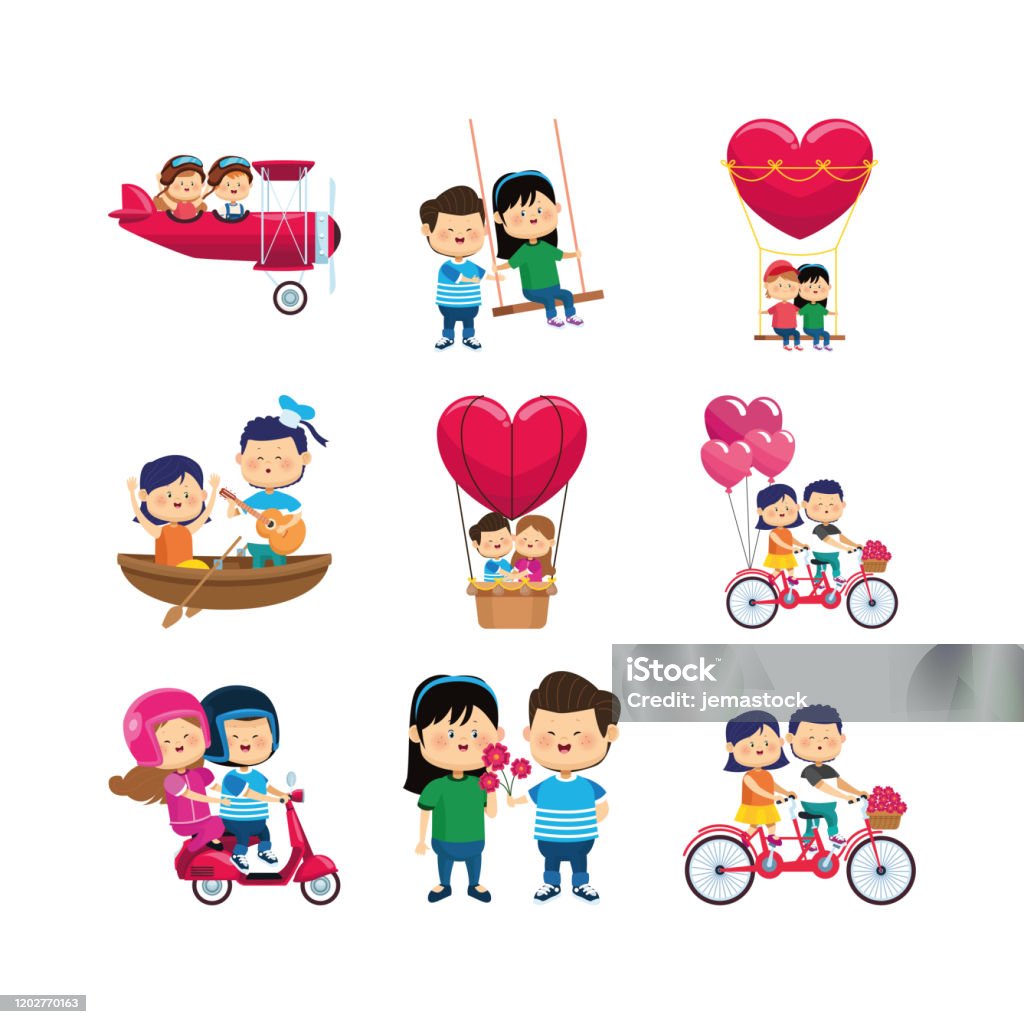 Ilustración de Icono Conjunto De Parejas Felices De Dibujos Animados Diseño  Colorido y más Vectores Libres de Derechos de Amor - iStock