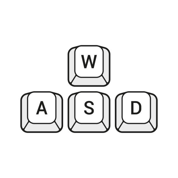 ilustrações de stock, clip art, desenhos animados e ícones de wasd keyboard buttons icon. game control icon. vector - d key