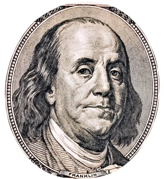 istock Benjamin Franklin portrait look on 100 dollar paper banknote 1202773027