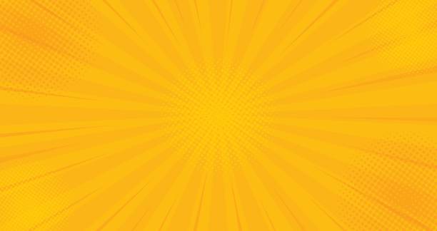 comics gelb retro-hintergrund mit halbton ecken. sommerkulisse. vektor-illustration in retro-pop-art-stil für comics buch, plakat, werbedesign - orange backgrounds stock-grafiken, -clipart, -cartoons und -symbole