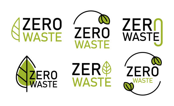 Zero waste logo set, environment protection. Reduce, reuse, recycle. No plastic and go green slogan. Vector illustration vector art illustration