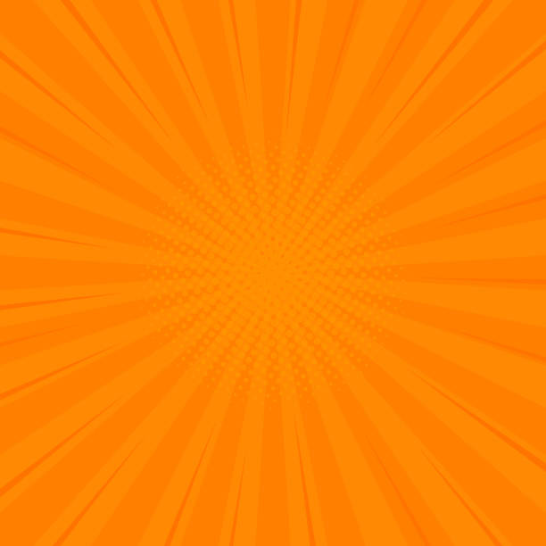 komiksy pomarańczowe retro tło z półtonami rogami. letnie tło. ilustracja wektorowa w stylu retro pop-art do komiksu, plakatu, projektowania reklam - 1818 stock illustrations