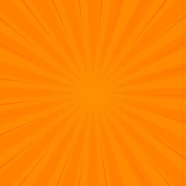 Vector illustration of Comics orange retro background with halftone corners. Summer backdrop. Vector illustration in retro pop art style for comics book, poster, advertising design