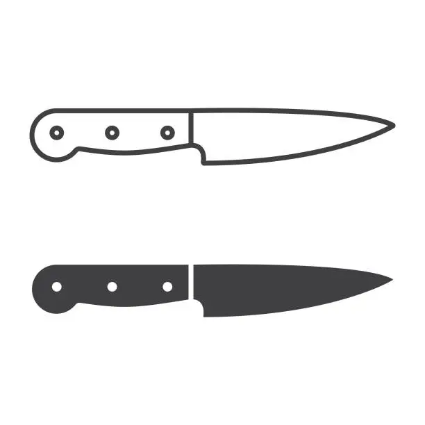 Vector illustration of Kitchen Knife Icon.