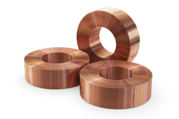 istock Copper pipes and tubes. Isolated on a white background, clipping path included 1202777685