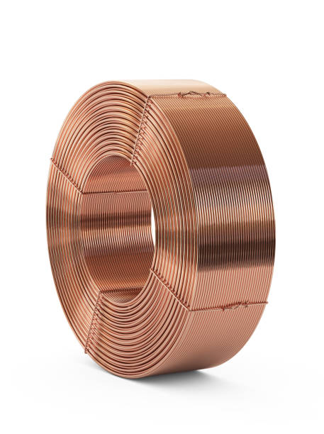 istock Copper metal. Pipes bobbin. Isolated on white background, clipping path included. 1202777693