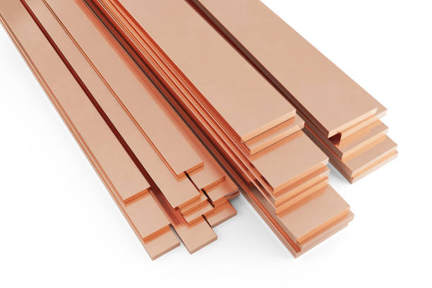 istock Stack of copper plates. Isolated, clipping path included. 1202778711