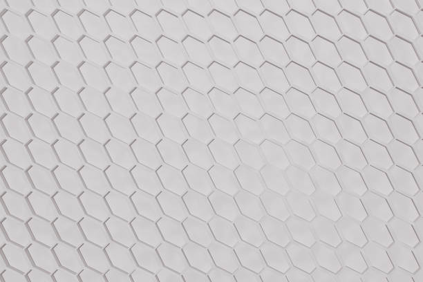 istock Geometric pattern in the form of hexagonal honeycombs. Abstract background in light gray colors. An excellent blank for an advertising banner. Photorealistic 3D rendering. 1202781457