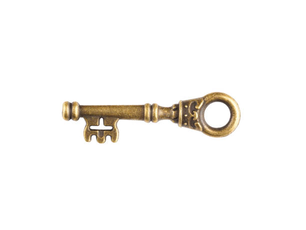 istock Bronze vintage key isolated on white 1202783735