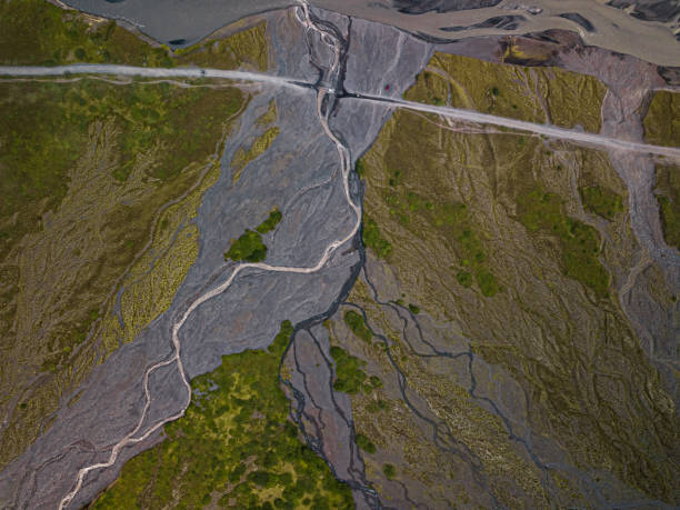 istock Aerial view of glacier river in Iceland 1202784331