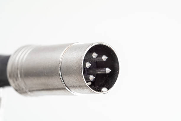 istock XLR din plug connector close up shot with visible connection pins isolated on white 1202789387