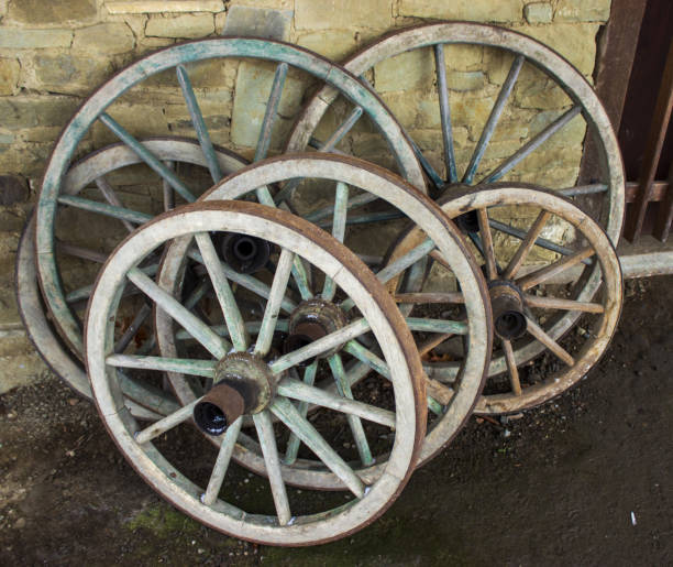 istock Old wooden wheels for carriage 1202792196