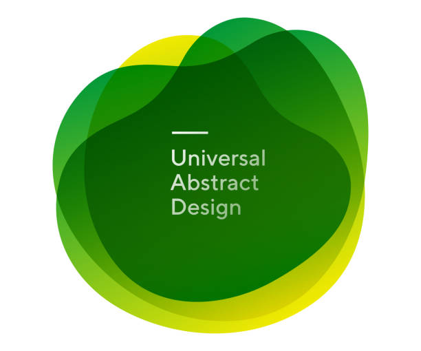 ilustraciones, imágenes clip art, dibujos animados e iconos de stock de formas de formas abstractas creativas redondeadas - verde color