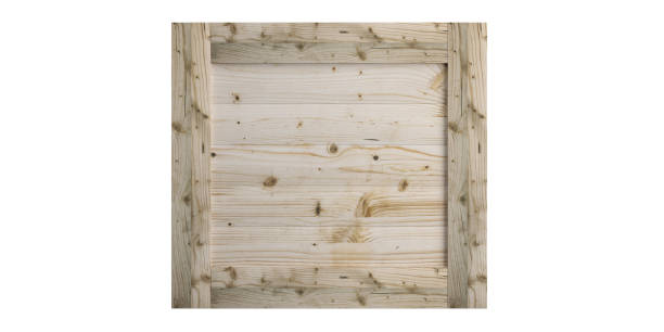 istock Crate lid isolated against white background, above view, copy space. 3d illustration 1202792976