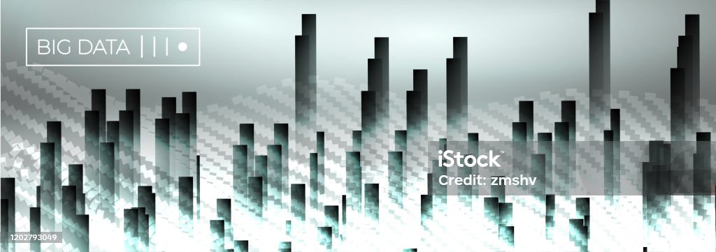 Data Block Background Big Data Dark Block Glowing Wave Vector Background Stock Illustration ...