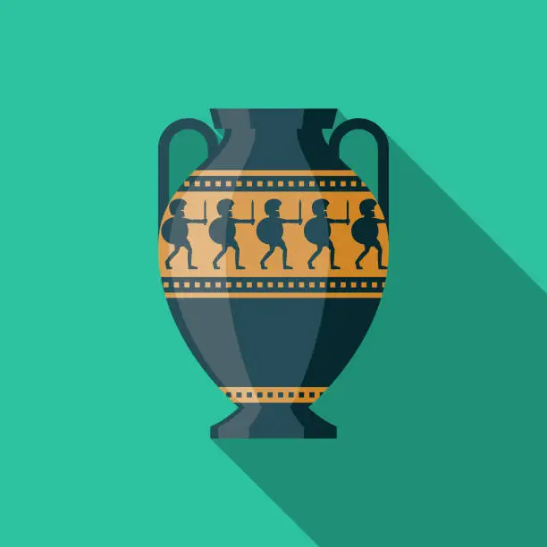 Vector illustration of Antique Vase Museum Icon