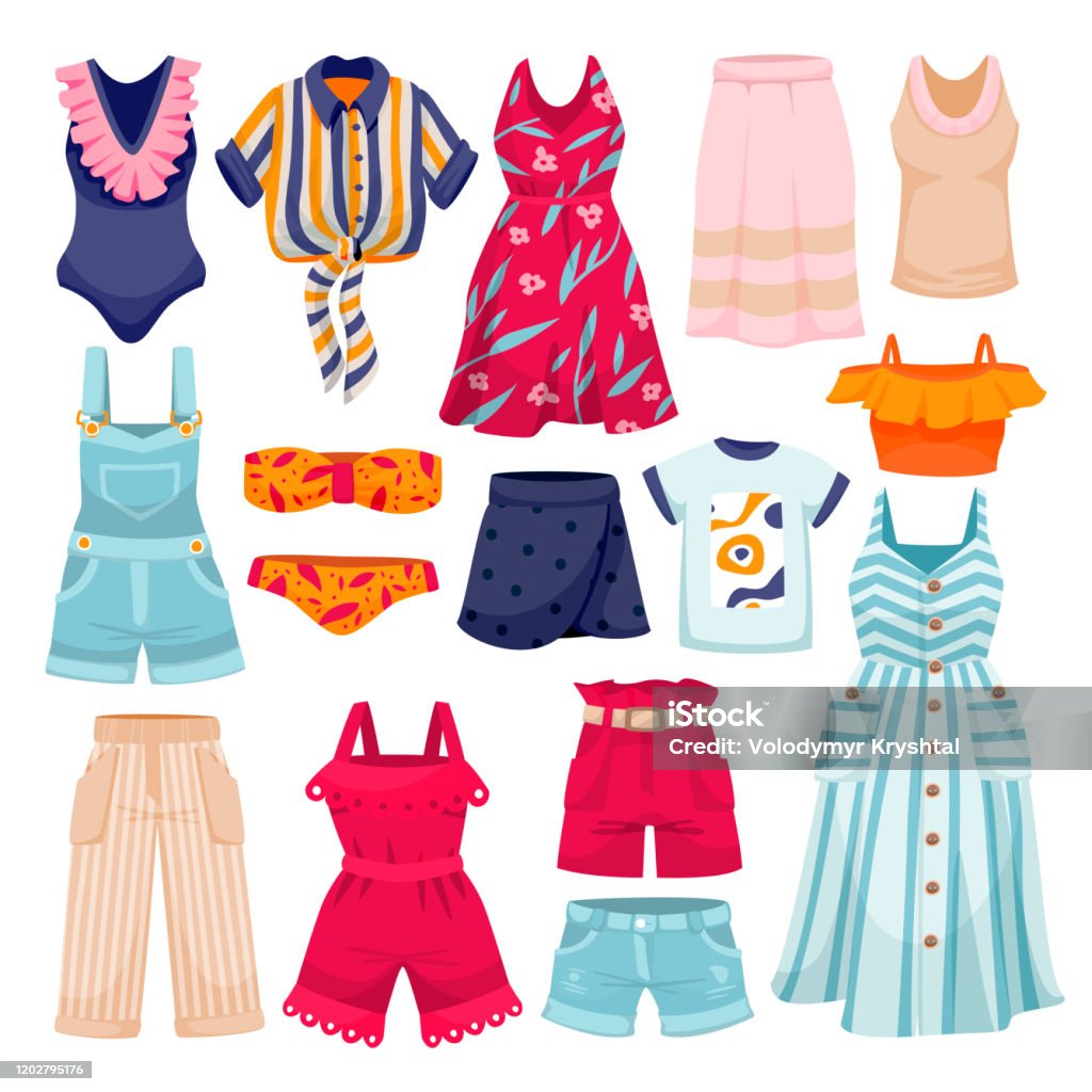 Ilustración de Colección De Ropa De Verano De Moda Femenina Iconos De Ropa Para Mujer Y Elementos De Diseño Ilustración De Dibujos Animados Planos Vectoriales y más Vectores Libres de Derechos de Ilustración de Colección De Ropa De Verano De Moda Femenina Iconos De Ropa Para Mujer Y Elementos De Diseño Ilustración De Dibujos Animados Planos Vectoriales y más Vectores Libres de Derechos de