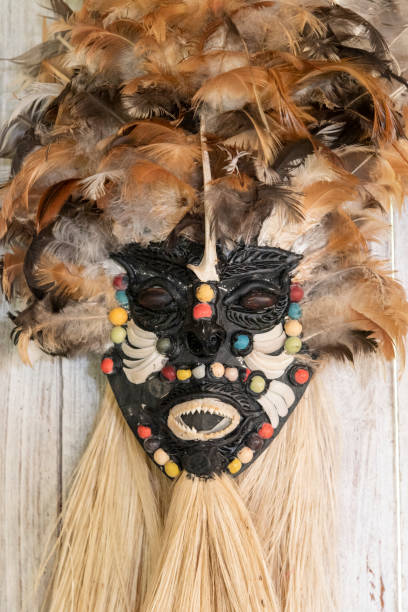istock Typical wooden mask, Amazon handcraft art on local store 1202796138