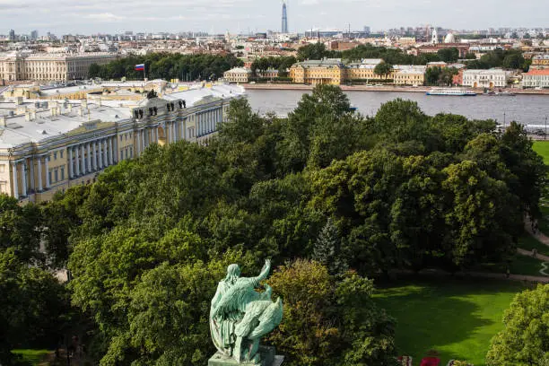 Top view from St.Isaac's Cathedral in St.Petersburg, Russia.